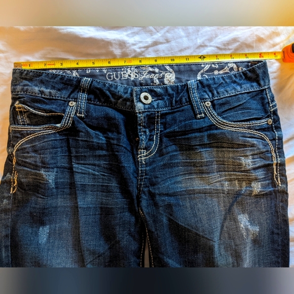 Guess Stretch, Distressed, Boot Cut Jeans - Picture 9 of 15